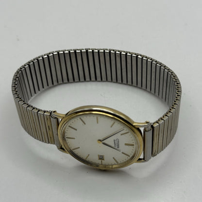 33mm Working Vintage Unisex Citizen Gold Plate Date Dial Expandable Quartz Watch