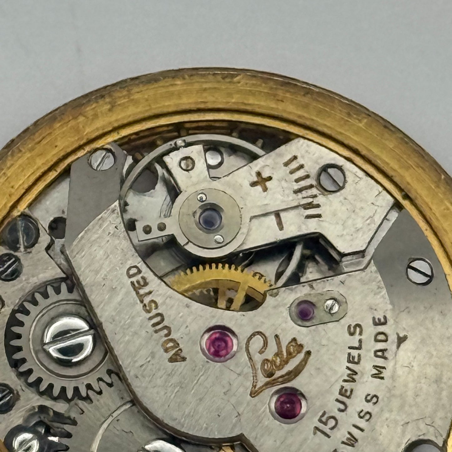 Loda Watch Movement Manual Wind Vintage Swiss 15 Jewels Parts Repair Spares 29mm