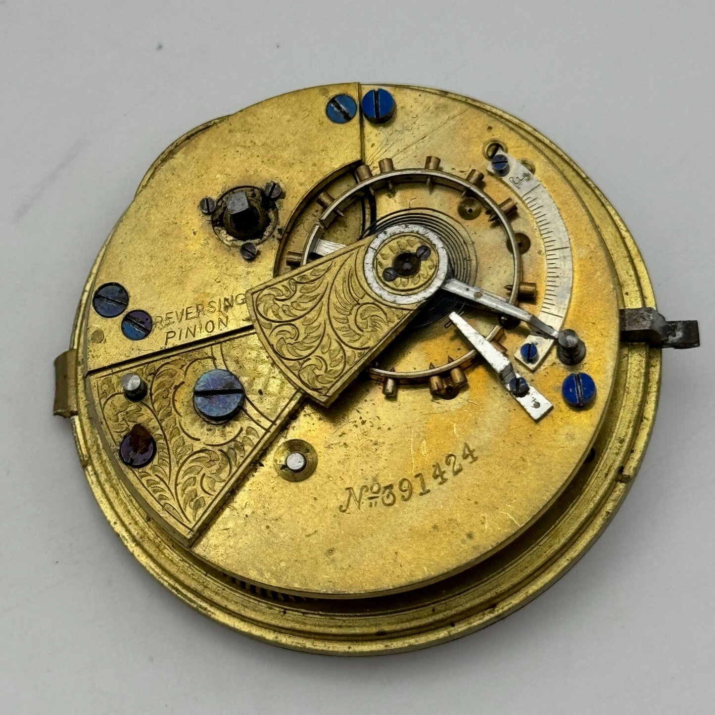 44.6mm Antique J G Graves English Express Lever Pocket Watch Movement PARTS
