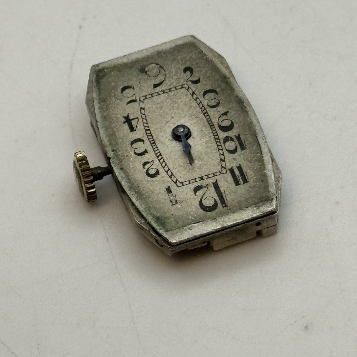 15.2mm Running Art Deco Cal 411 Tank Watch Movement Dial Hands Restoration