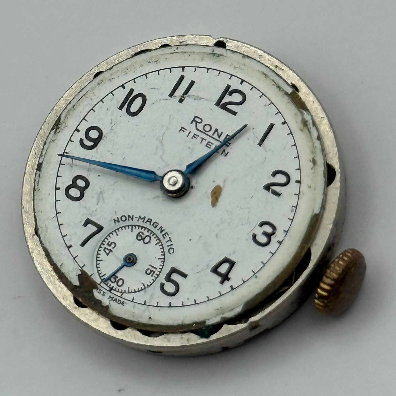 FHF 70 Watch Movement Rone Fifteen 1046 Manual Wind Vintage Parts Repair 23.7mm