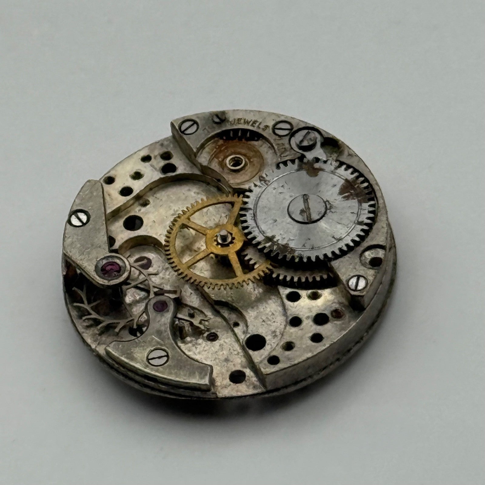 AS 970 Watch Movement Manual Wind Vintage Swiss Incomplete Parts Repair 19.6mm