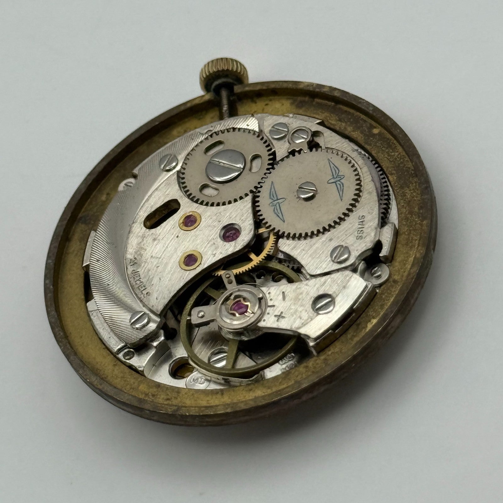 AS 2061 Date Watch Movement Rotary Manual Wind Vintage Swiss Parts Repair 25.5mm