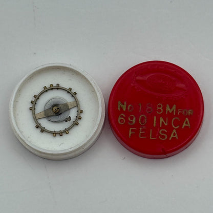 Felsa 690 Balance Wheel Complete And Spring Inca 188 M Watch Movement Parts