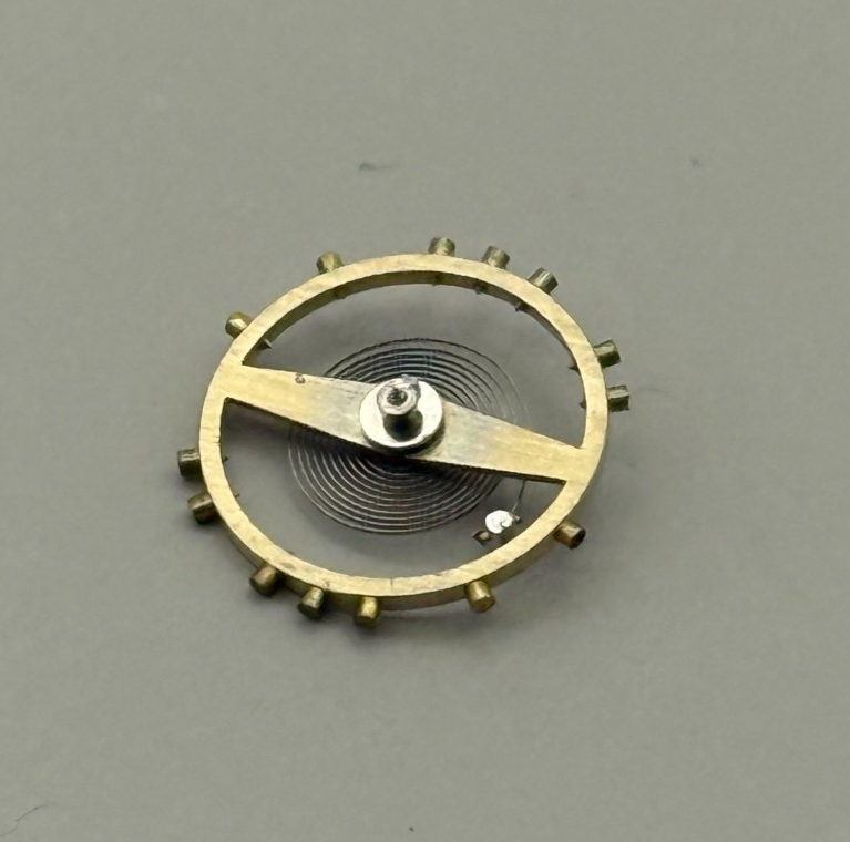 FHF 28 Balance Wheel Complete And Spring  10½’’’ 197 M Watch Movement Parts NOS
