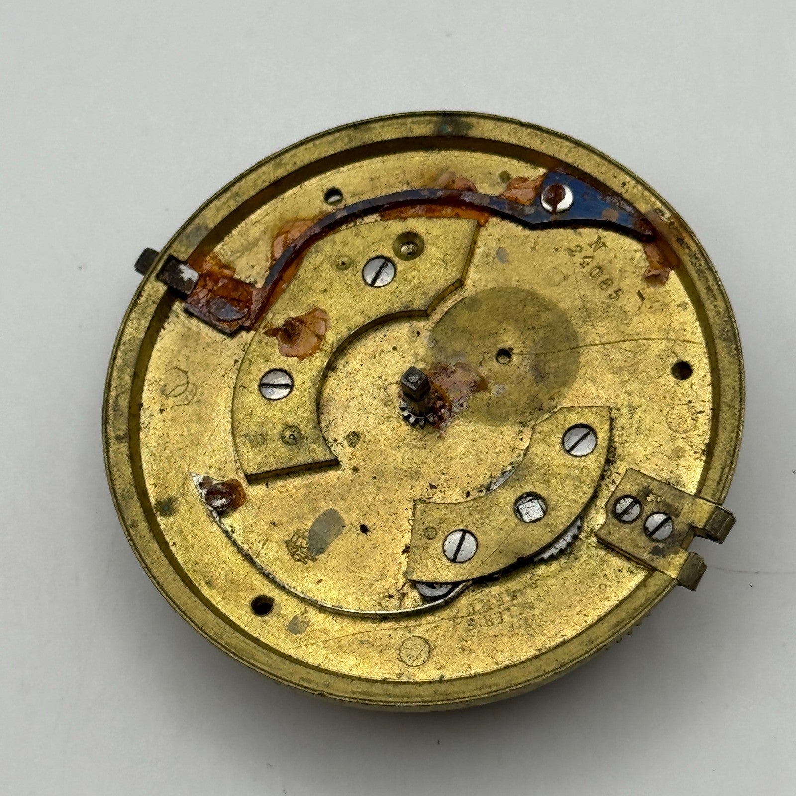 Fusee Pocket Watch Movement Antique English Key Wound Parts Repair Spares 45.9mm