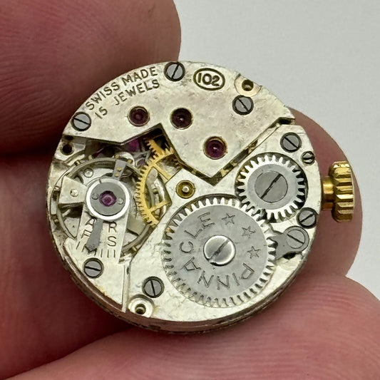 19.6mm Pinnacle Record 107 Manual Wind Watch Movement Swiss Vintage PARTS SPARES