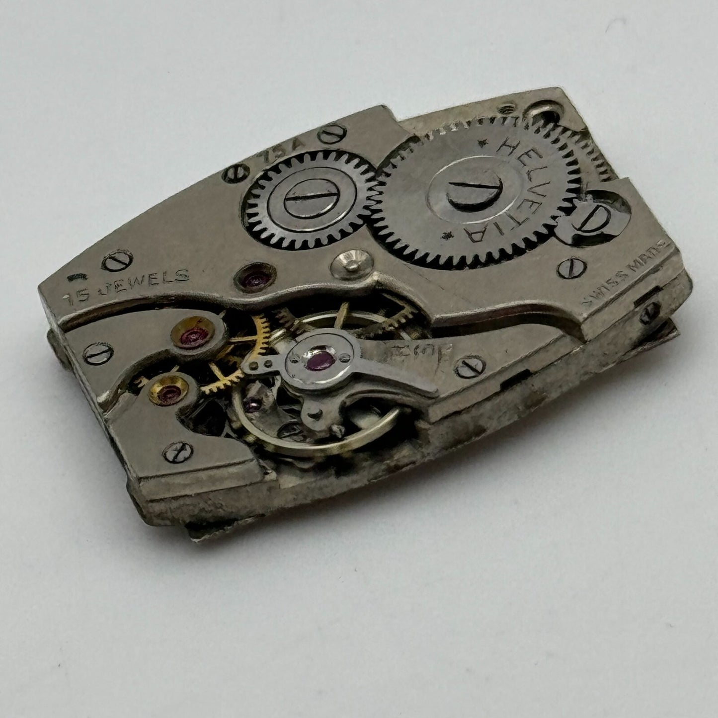 20mm Men's Helvetia 75A Tank Sub Seconds Watch Movement Manual Wind Swiss PARTS
