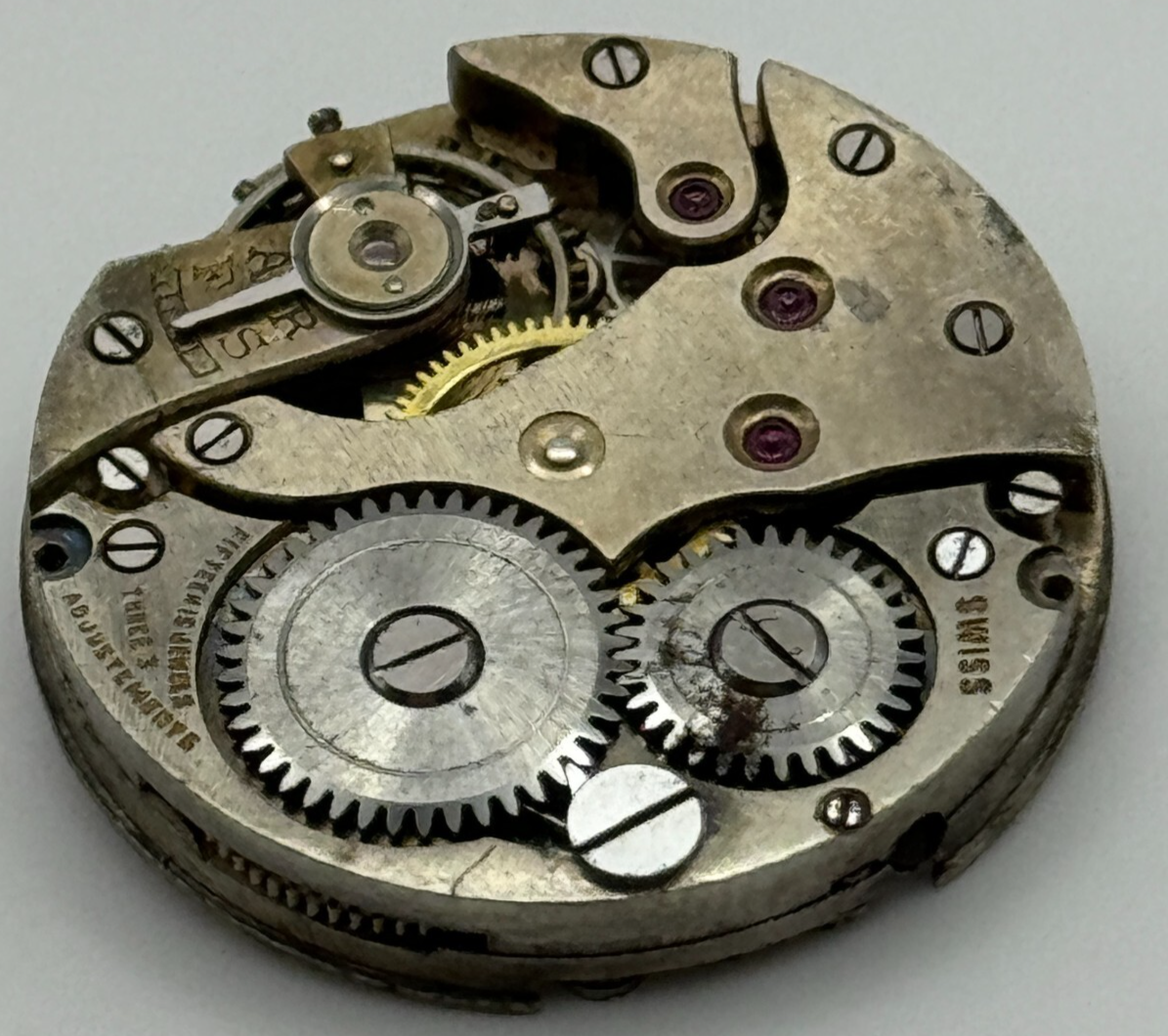 23.6mm Balance Ok 15 Jewels 3 Adj Swiss Vintage Manual Wind Watch Movement PARTS