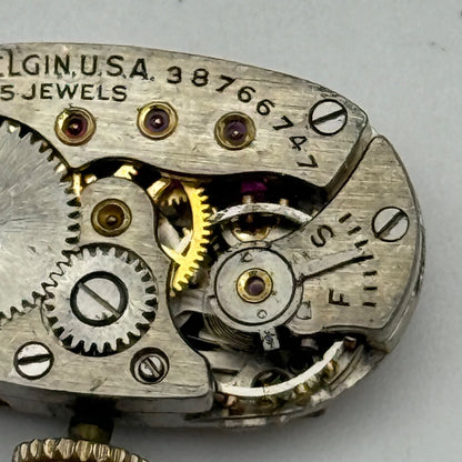 Elgin Grade 541 Model 2 Watch Movement 1940 Vintage 21/0s American Parts Repair