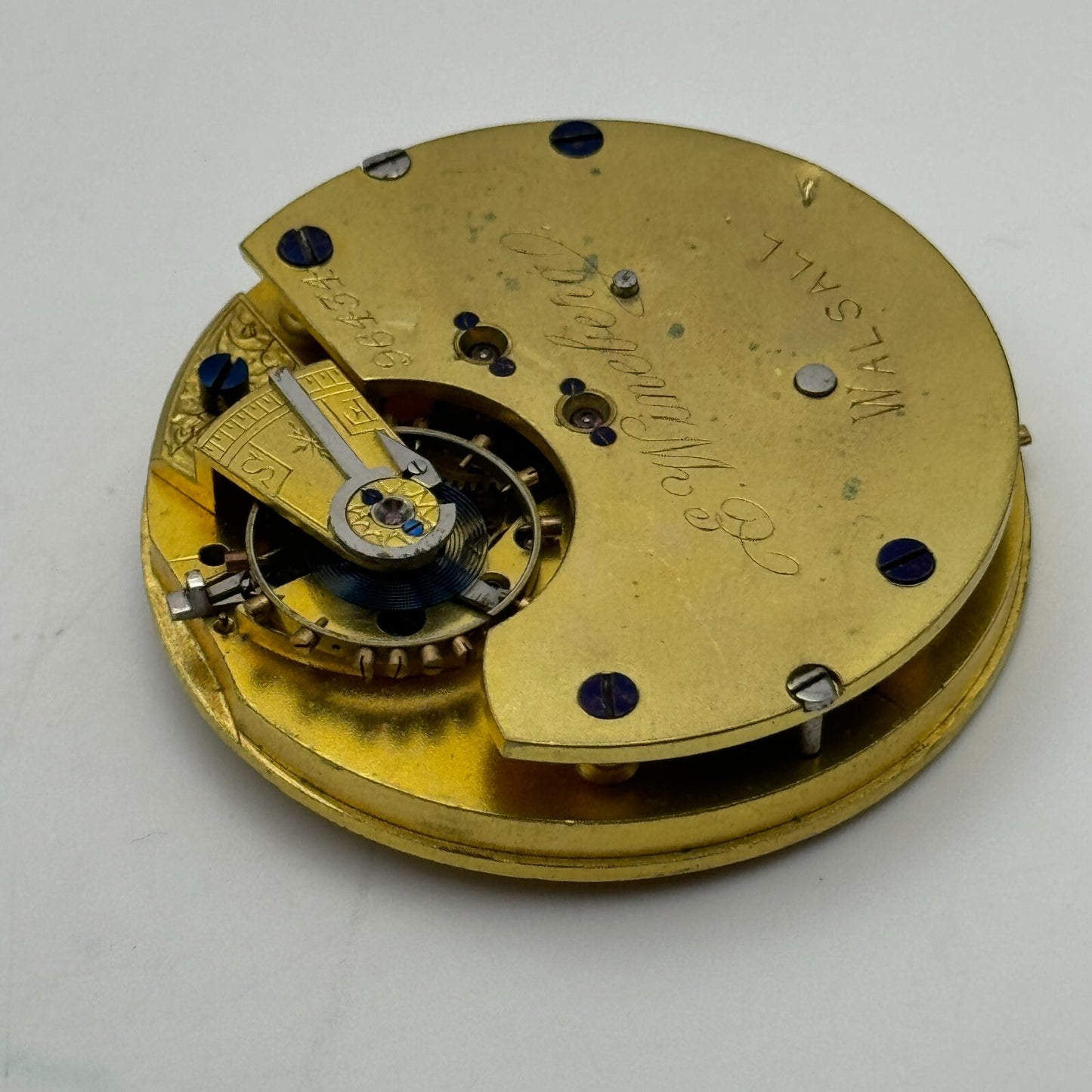 47.3mm Antique E Wineberg Walsall Pocket Watch Movement PARTS REPAIR SPARES
