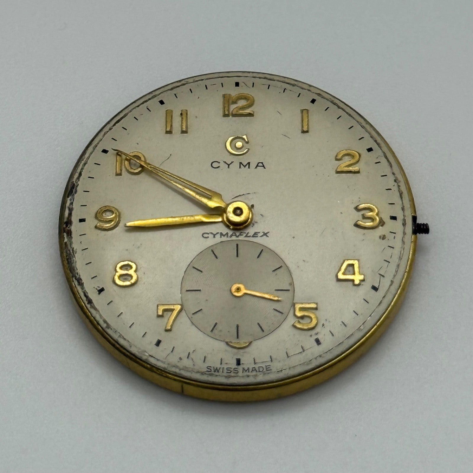 Cyma R.458 Watch Movement Manual Wind Men's Vintage Swiss Parts Repair 28.3mm