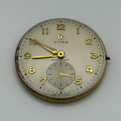 Cyma R.458 Watch Movement Manual Wind Men's Vintage Swiss Parts Repair 28.3mm