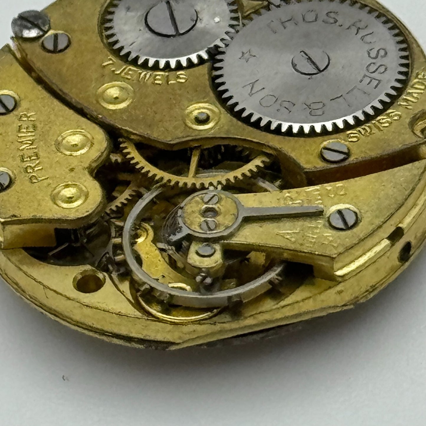 23.6mm Thomas Russell & Son Premier Balance Intact Watch Movement Vintage PARTS
