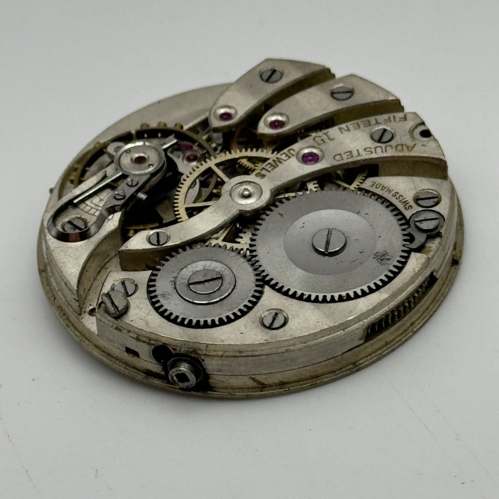 43.1mm Unidentified High Grade 15 Jewels Swiss Pocket Watch Movement PARTS