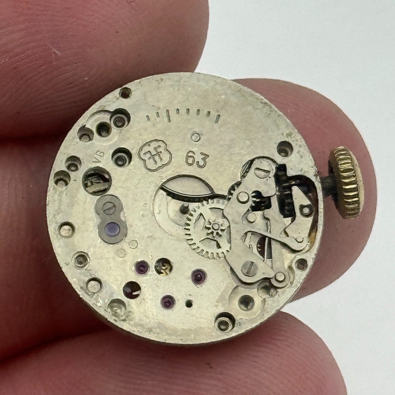 19.6mm Rone 877 FHF 63 Balance Ok Manual Wind Swiss Watch Movement PARTS SPARES