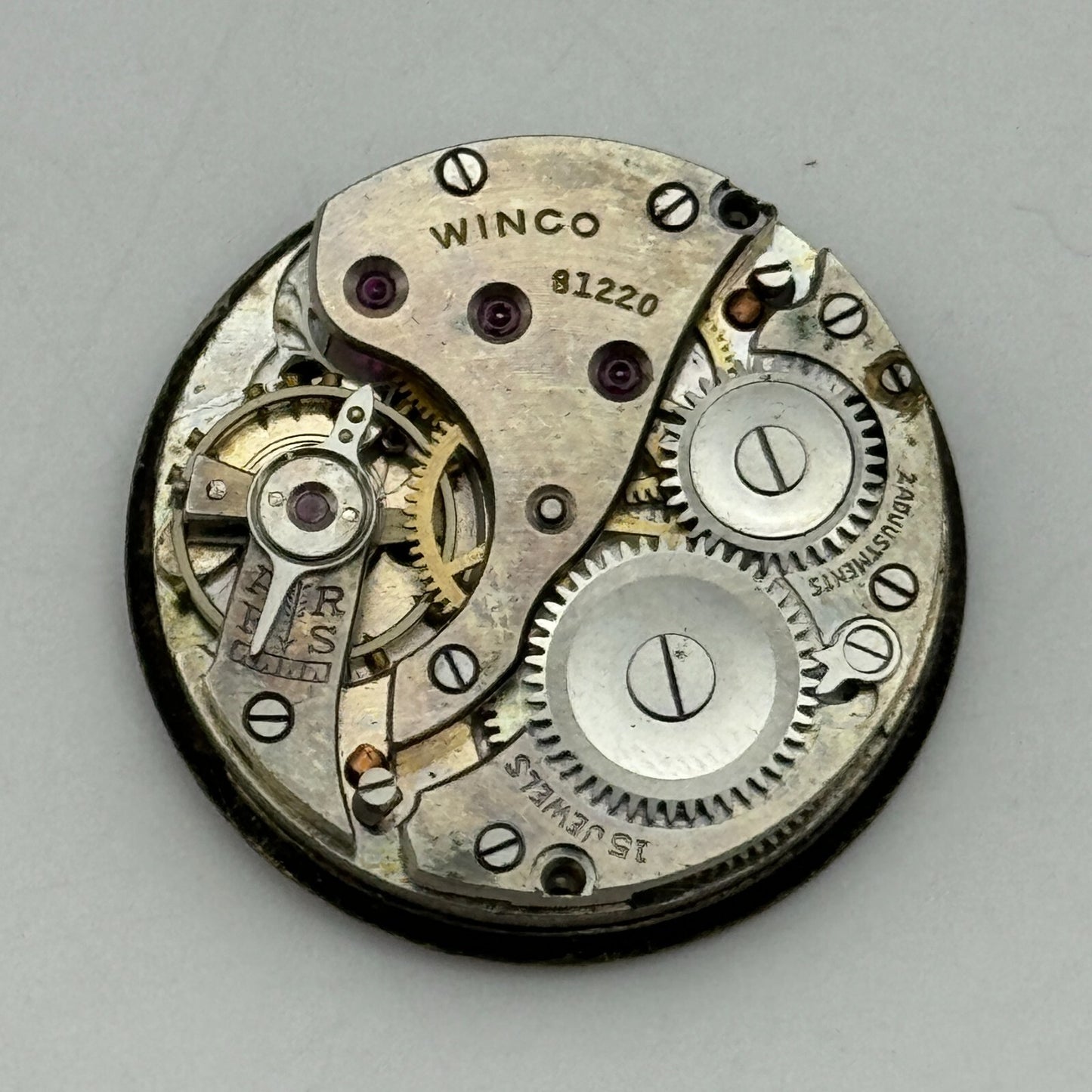 23.6mm Winco 81220 Manual Wind 15 Jewels Watch Movement Swiss Vintage PARTS