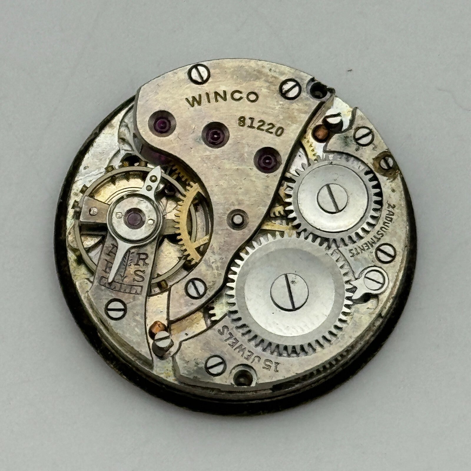 23.6mm Winco 81220 Manual Wind 15 Jewels Watch Movement Swiss Vintage PARTS