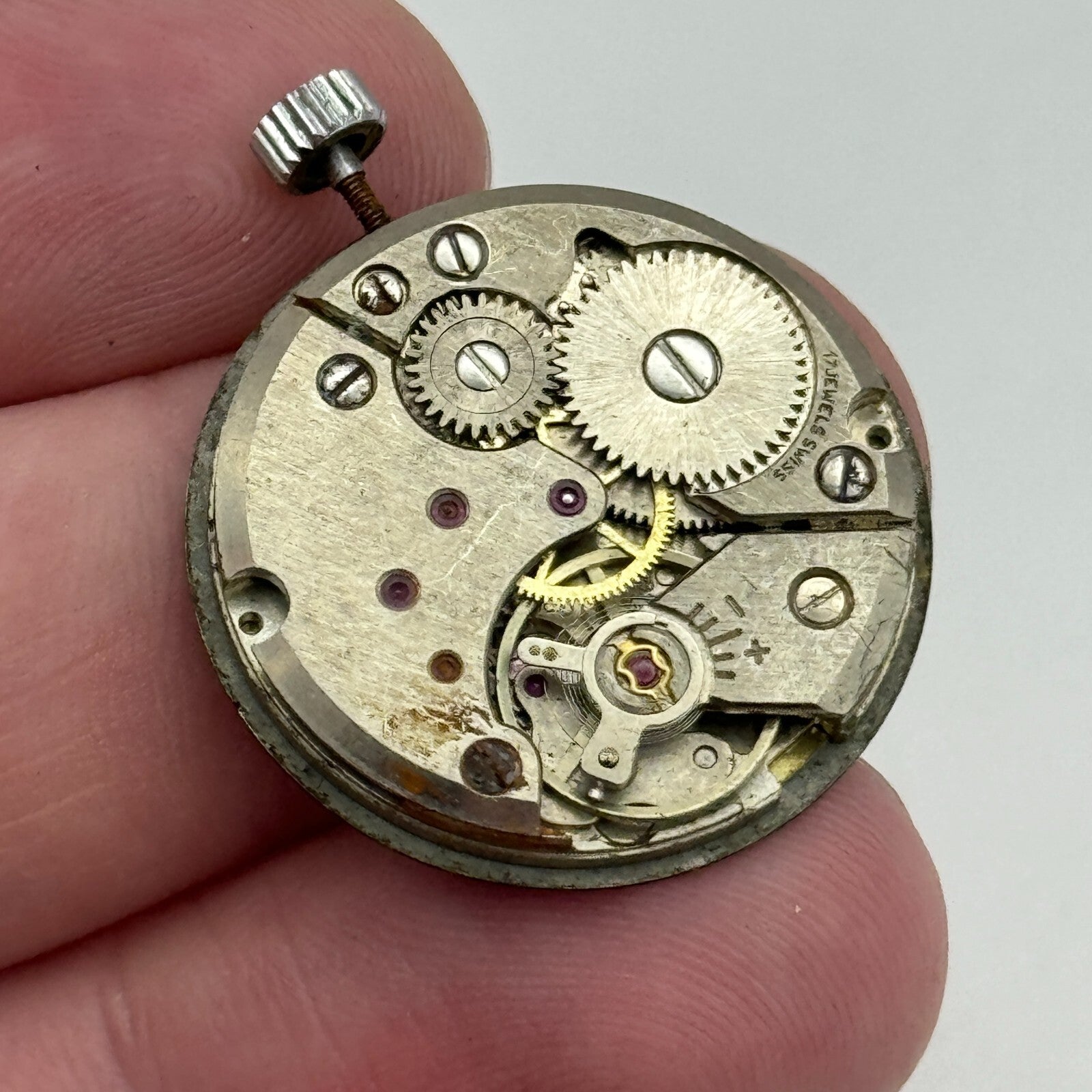 23.6mm Peseux P 7046 President Manual Wind Watch Movement Swiss Vintage PARTS