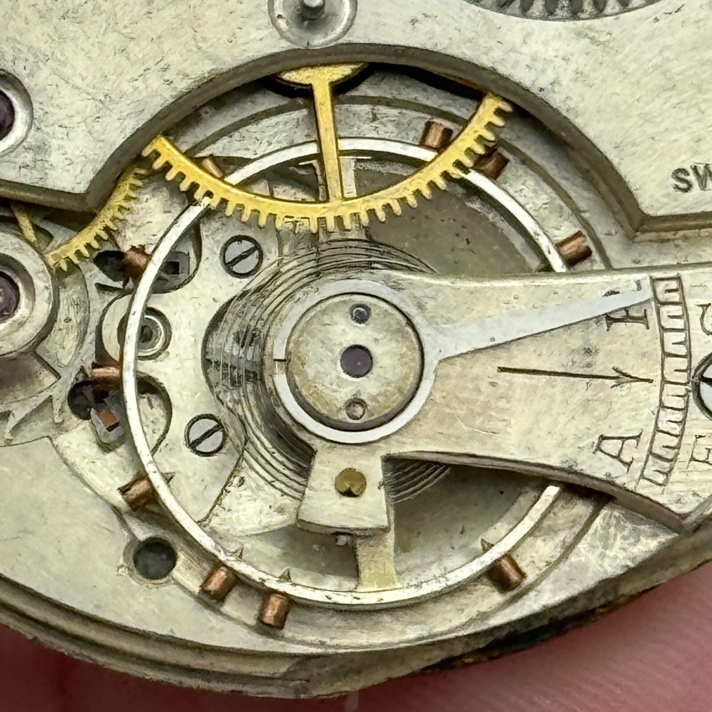 42.2mm Vintage Balance Ok Sub Seconds Swiss Pocket Watch Movement PARTS REPAIR