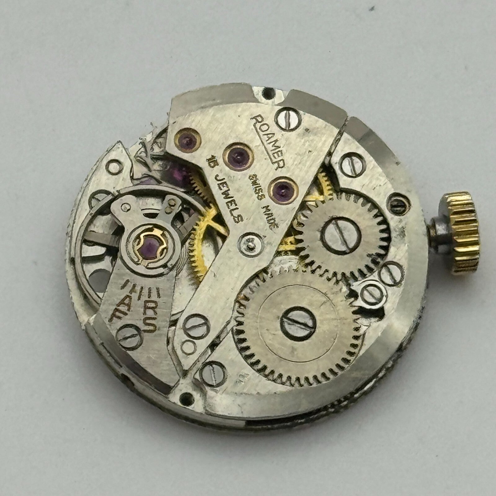 22.2mm Roamer MST 450 Manual Wind 15 Jewels Watch Movement Swiss Made PARTS