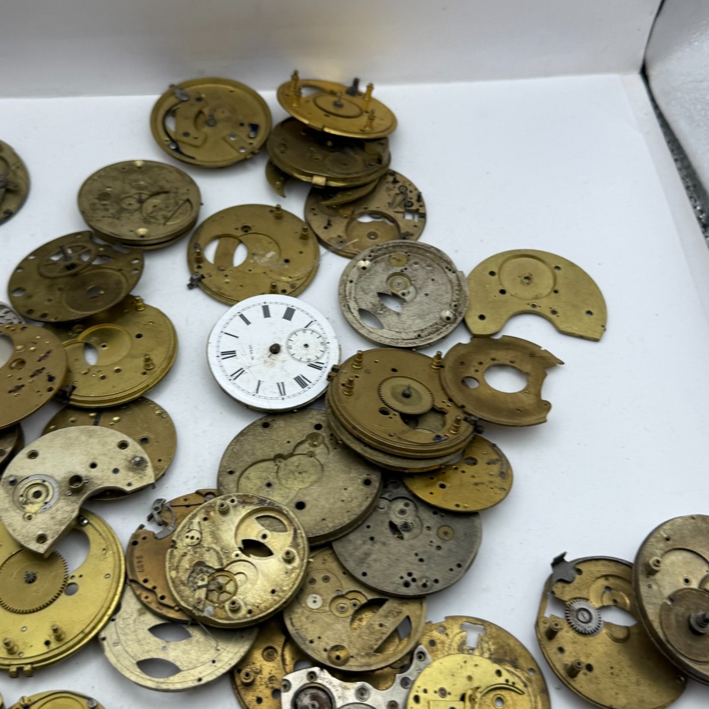 Large Bundle Of Antique Partial Pocket Watch Movements Joblot PARTS REPAIR SPARE