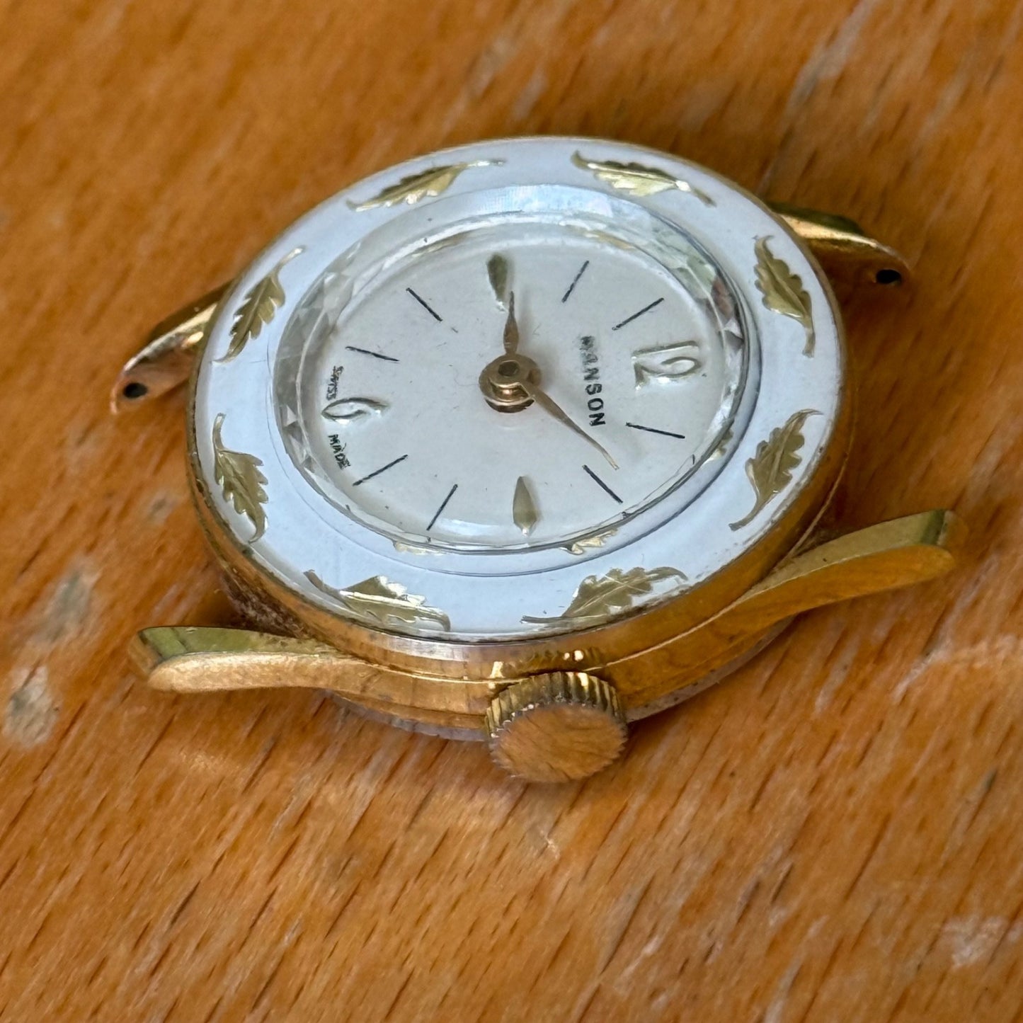 25mm Vintage Manson Patterned Flower Bezel Swiss Manual Basis Watch ZZ PARTS