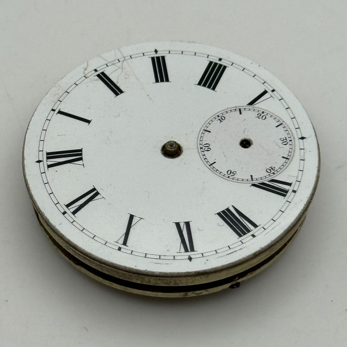 38.6mm Antique Key Wound Pocket Watch Movement Dial PARTS REPAIR SPARES