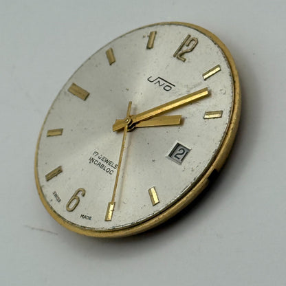 ETA 2408 Date Watch Movement UNO Manual Wind Vintage Swiss Parts Repair 31.8mm