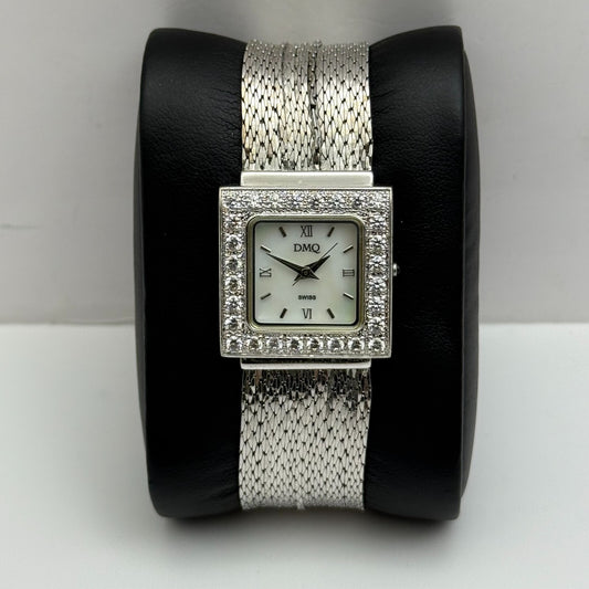 23mm Working Ladies DMQ Jewelled DQCZ Silver Tone Quartz Watch 6 Inches