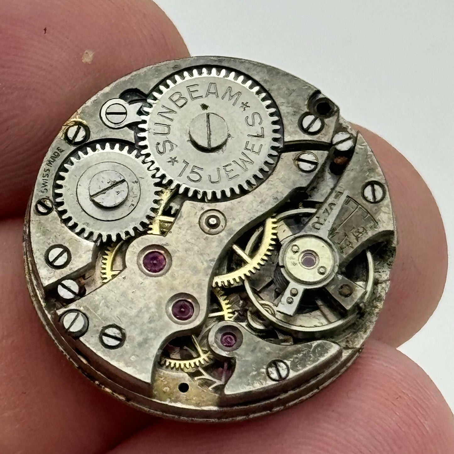 23.6mm Mens Sunbeam Balance Ok Trench Watch Movement Manual Wind Swiss PARTS