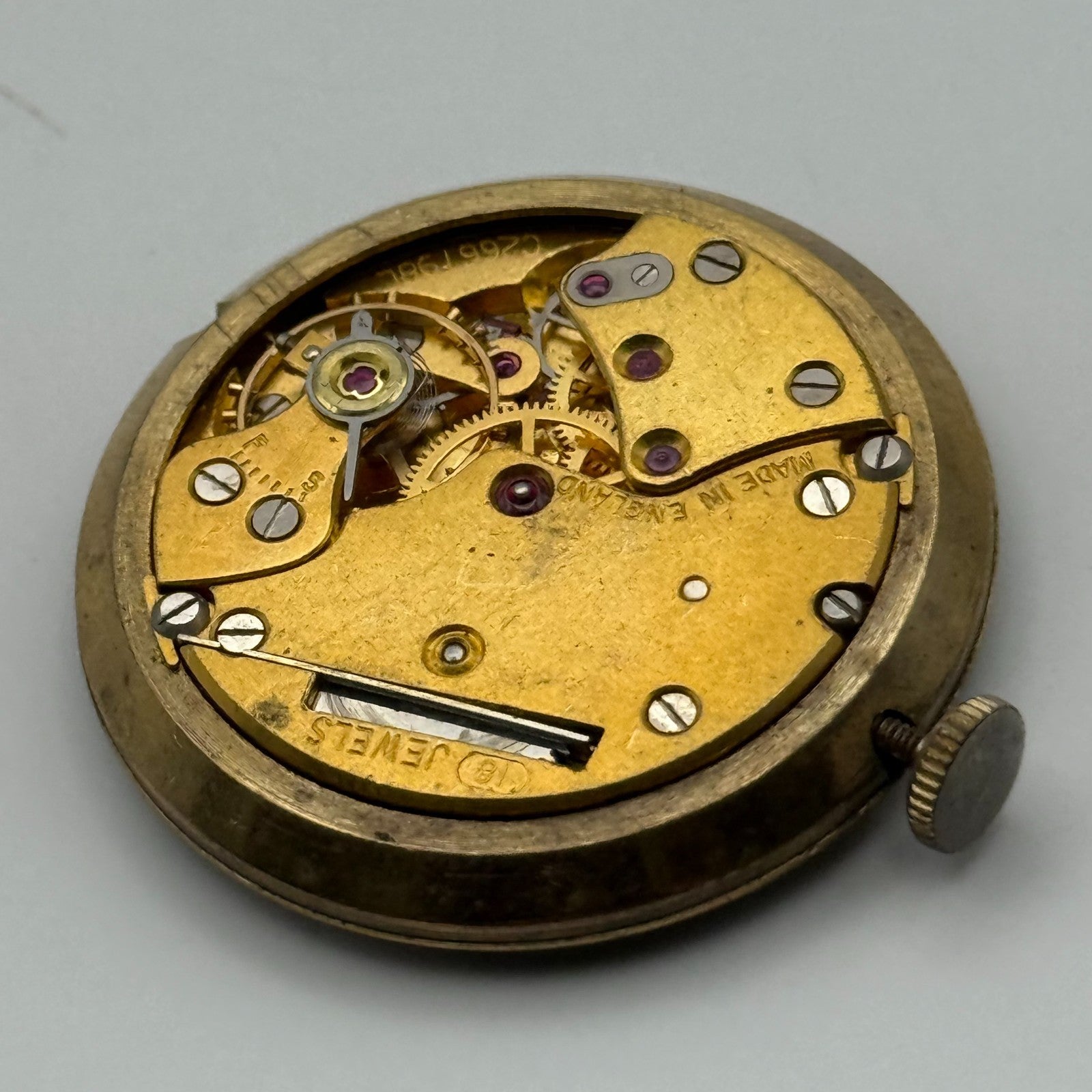 Smiths De Luxe 18 Jewels Watch Movement Manual Wind Vintage Parts Repair 32.3mm
