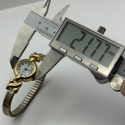 21mm Working Ladies Two Tone Philip Mercier S565S Quartz Watch Expandable Strap