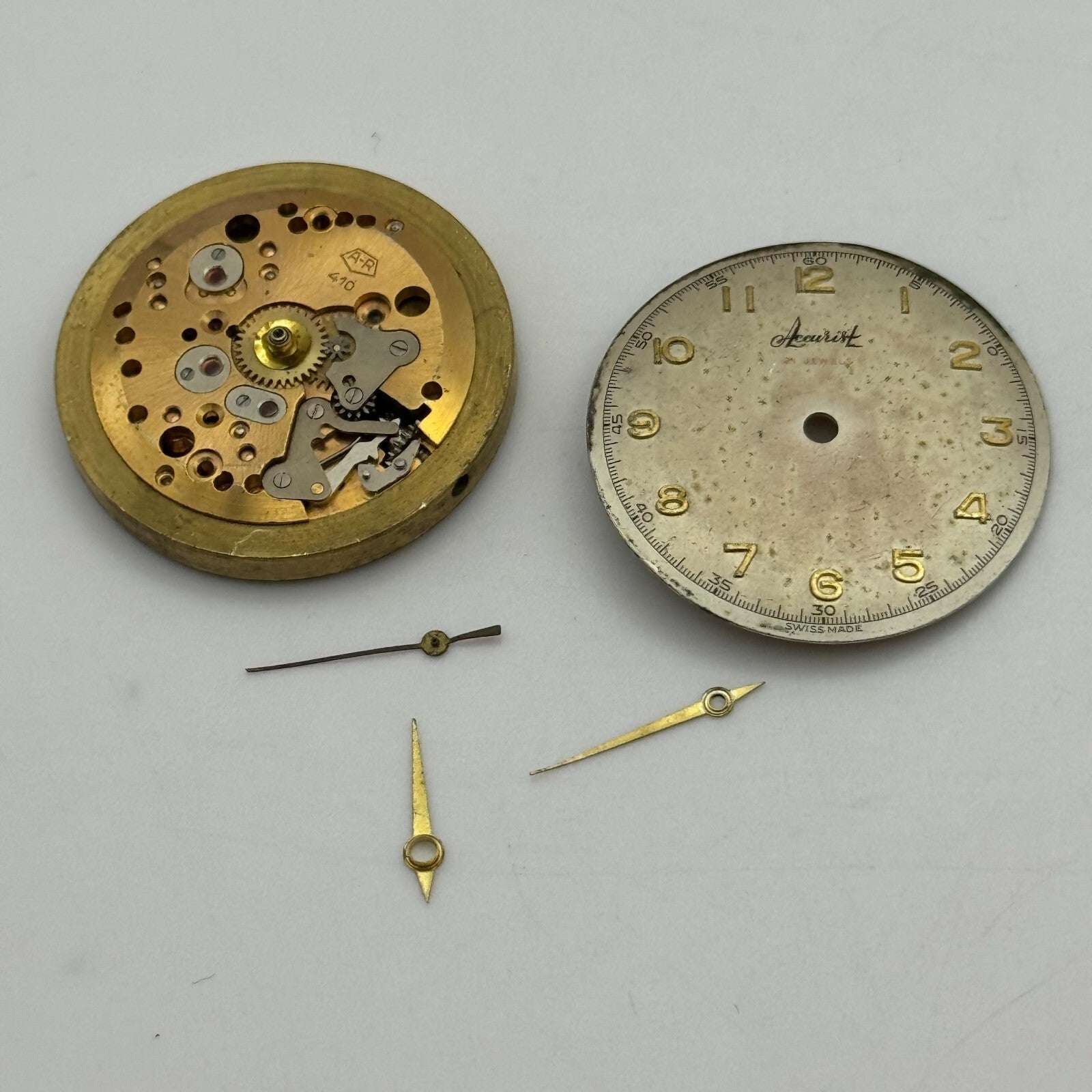 28.3mm Enicar A-R 410 Accurist Manual Wind Watch Movement Swiss Vintage PARTS