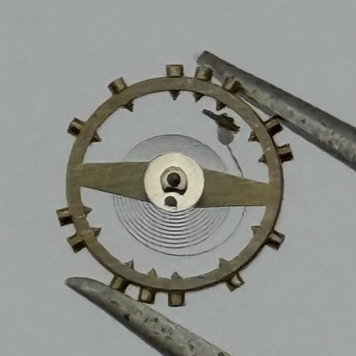 FHF 159 Balance Wheel Complete And Spring 3-10''' 190 M Watch Movement Parts 