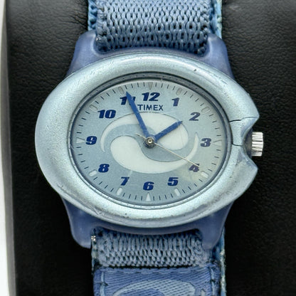 29mm Working Vintage Ladies Timex CR 1216 Blue Dial Strap Quartz Watch