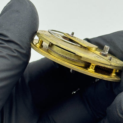 Fusee Pocket Watch Movement Antique English Key Wound Parts Repair Spares 44.3mm