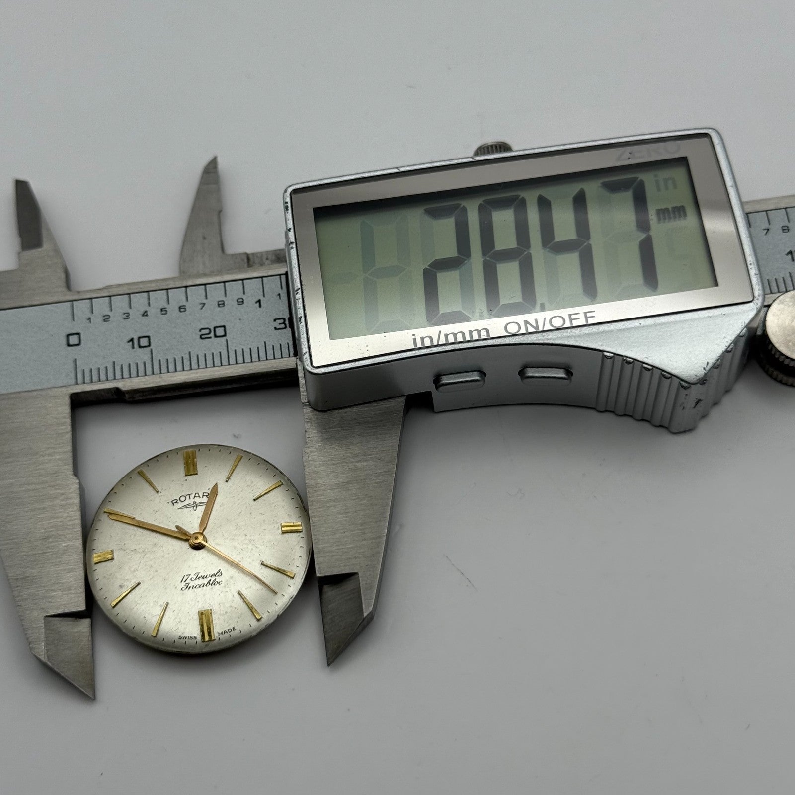 AS 1702/03 Watch Movement Date Rotary Manual Wind Vintage Swiss Parts 25.9mm