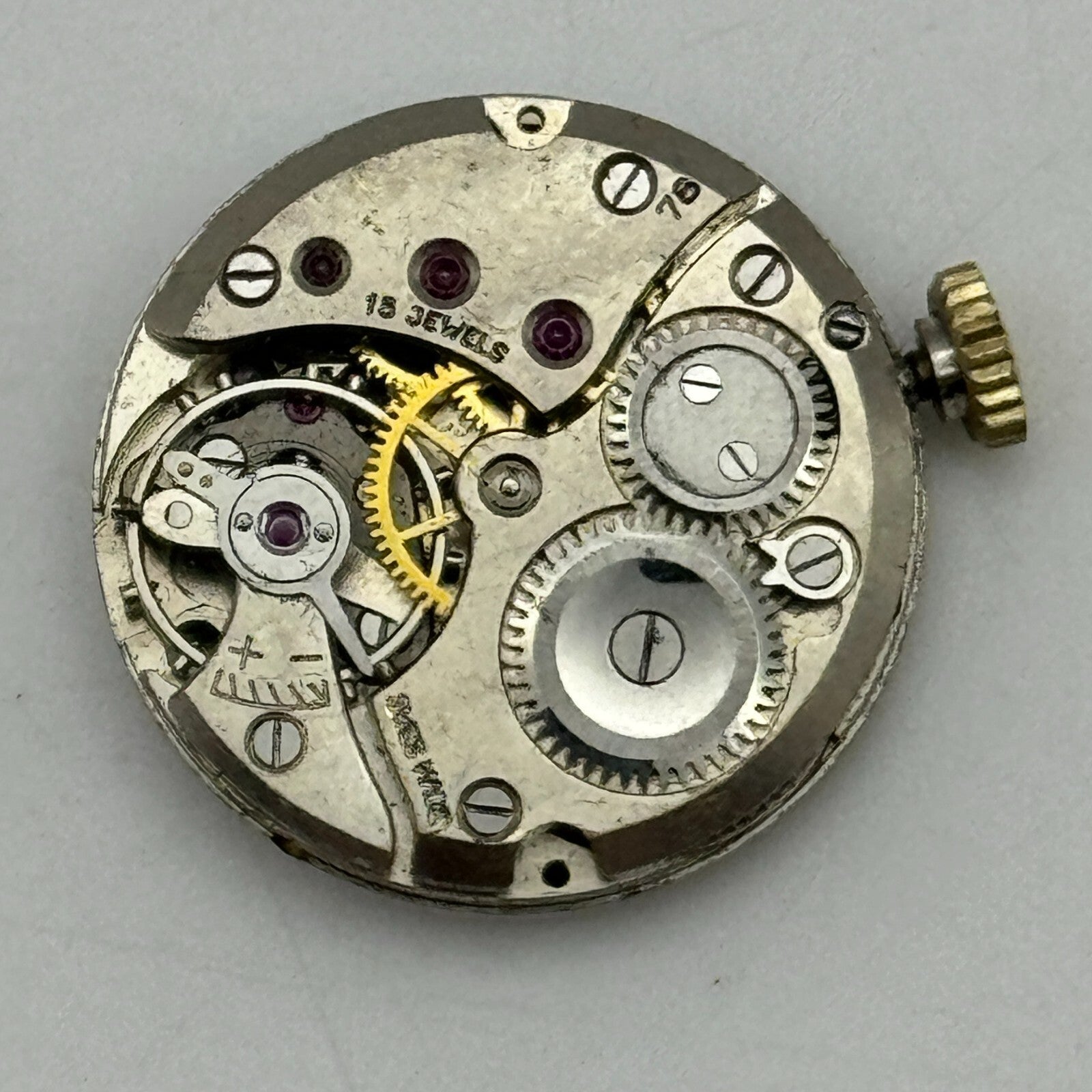 19.6mm Limit Revue Cal 78 Roman Numerals Trench Manual Wind Watch Movement PARTS