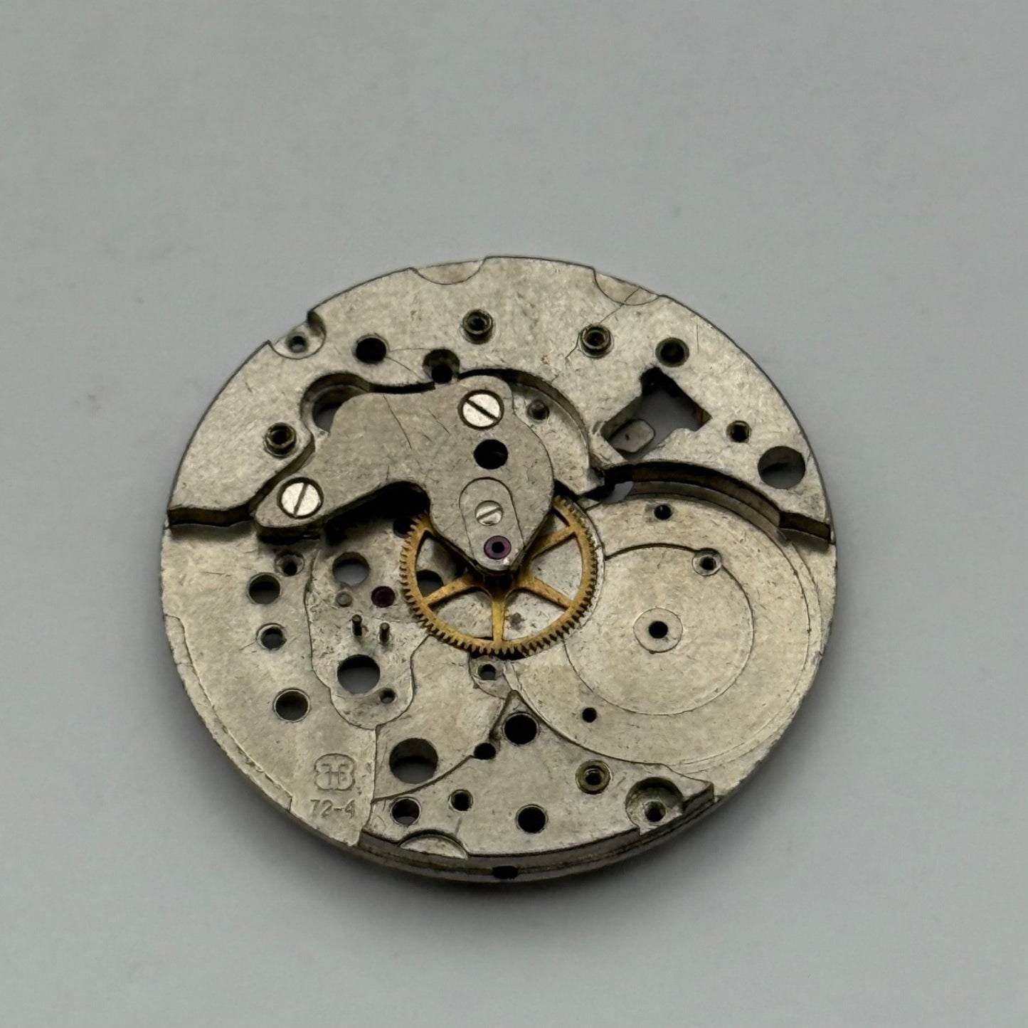 FHF 72-4 Watch Movement Manual Wind Vintage Swiss Incomplete Parts Repair 25.9mm