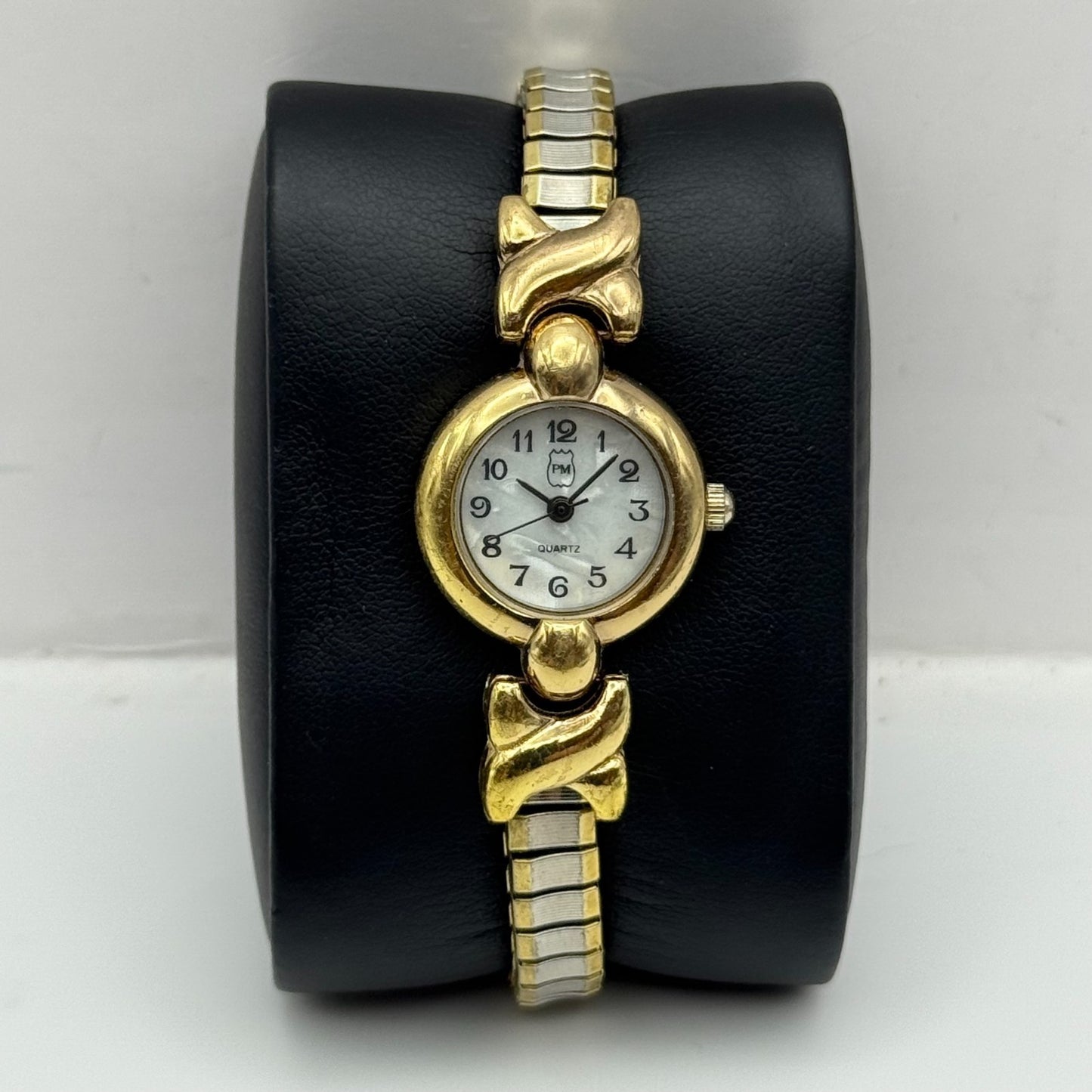 21mm Working Ladies Two Tone Philip Mercier S565S Quartz Watch Expandable Strap