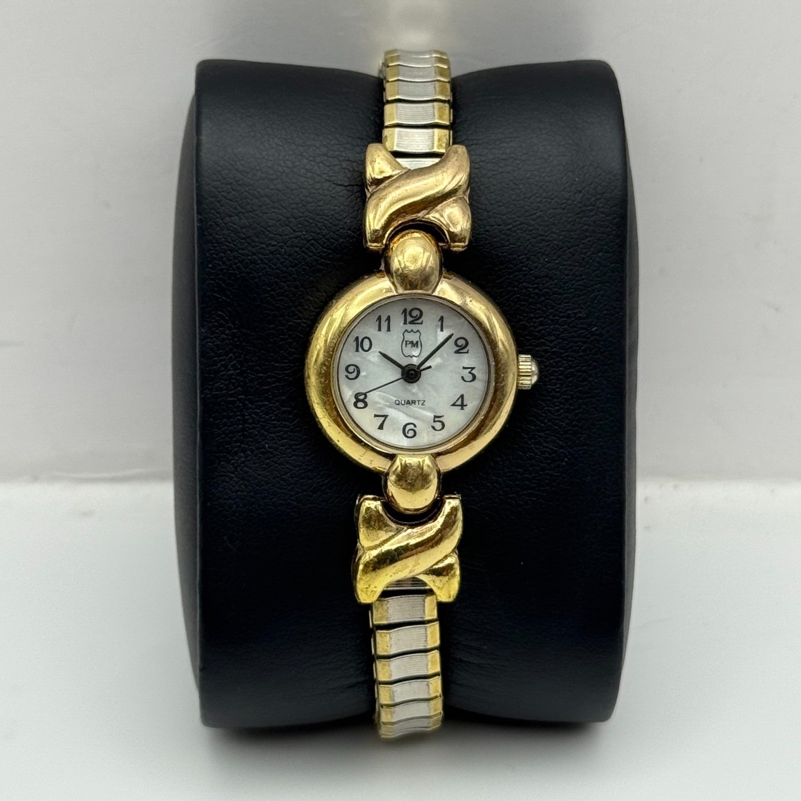 21mm Working Ladies Two Tone Philip Mercier S565S Quartz Watch Expandable Strap