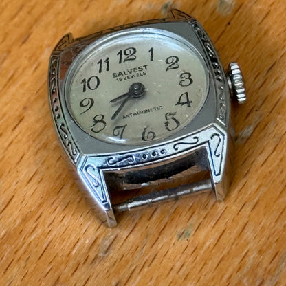 20mm Vintage Salvest 15J Cattin C64 .C Art Deco Case Manual Wind Watch PARTS