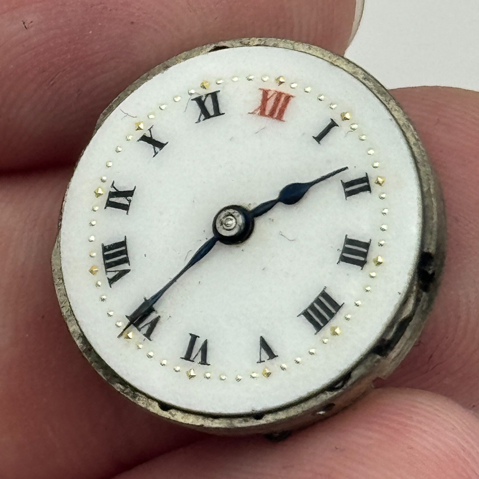19.6mm 15 Jewels Roman Numerals Trench Watch Movement Manual Wind PARTS SPARES