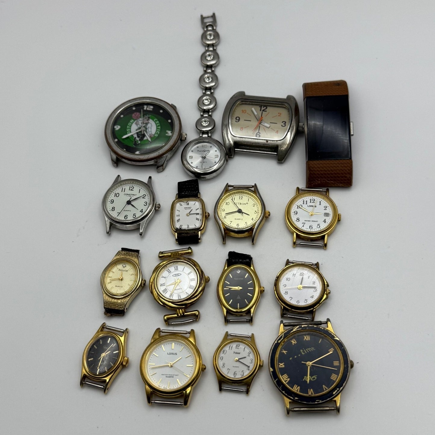 Bundle Of 16 Quartz Watches Modern / Vintage Untested Parts / Repair / Crafts