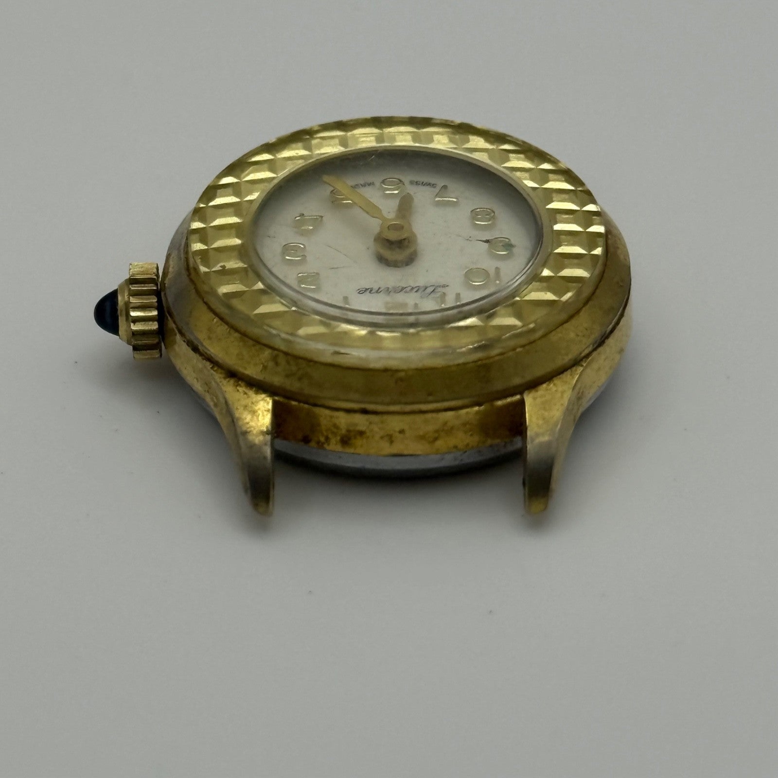 25mm Running Vintage Lucerne Diamond Tooled Swiss Gold Plated Manual Wind PARTS