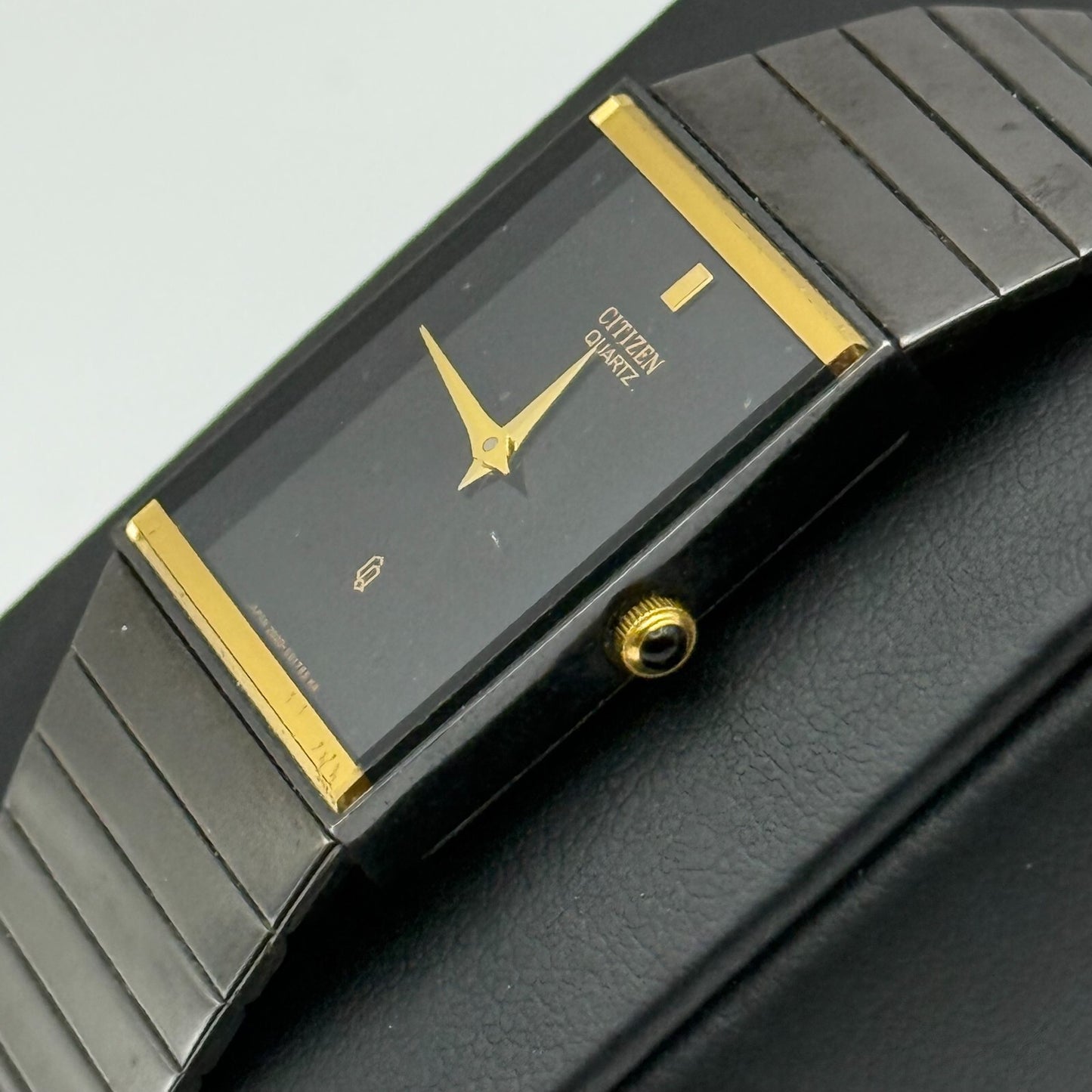 22mm Working Vintage Ladies Citizen CQ Black Dial & Strap Quartz Watch 8 Inches