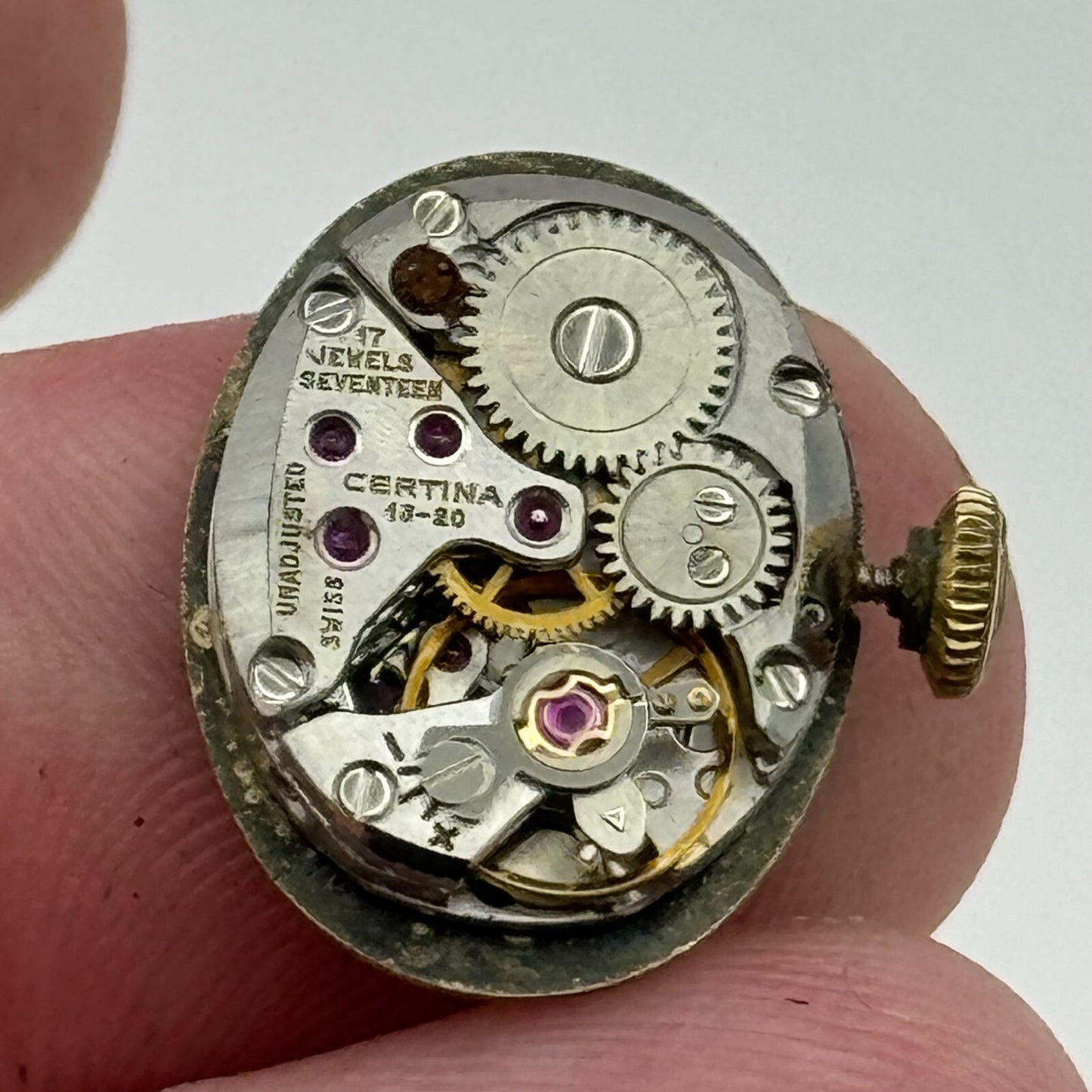 13mm Ladies Certina 13-20 Balance Ok Manual Wind 17 Jewels Watch Movement PARTS