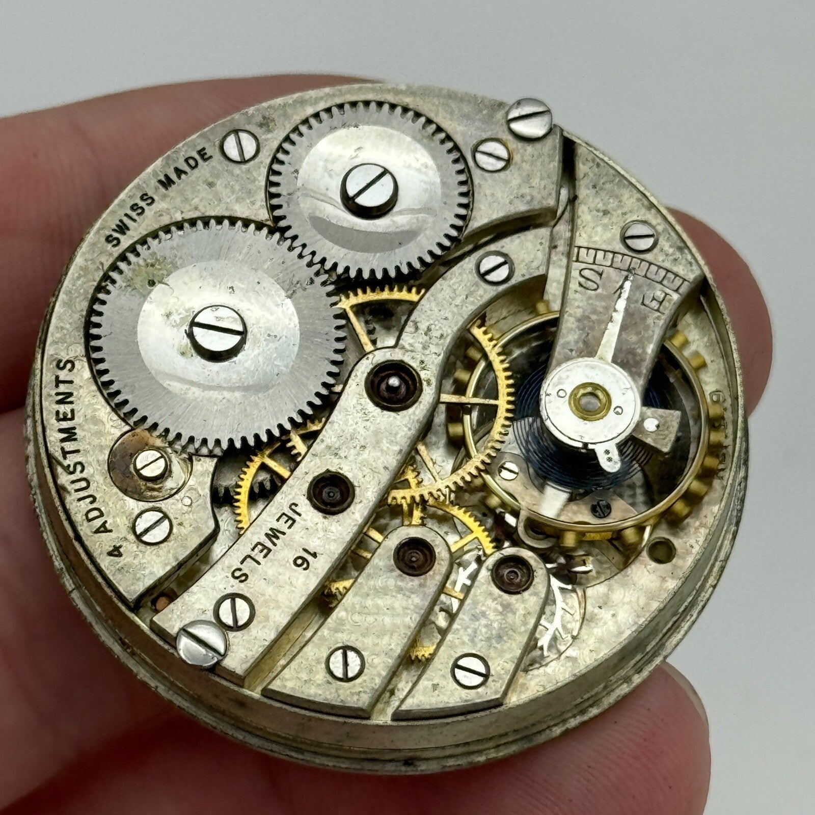 43mm Cyma Ref 919 Tavannes Open Face Balance Ok Pocket Watch Movement PARTS