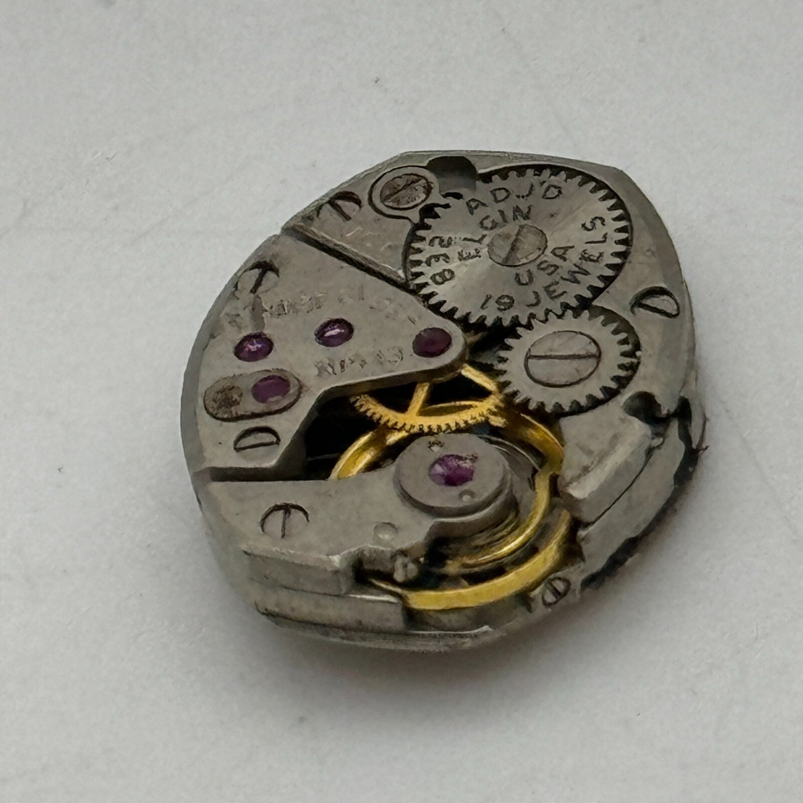 13.2mm Ladies Elgin 832 Rare 19 Jewels Manual Wind Watch Movement PARTS SPARES